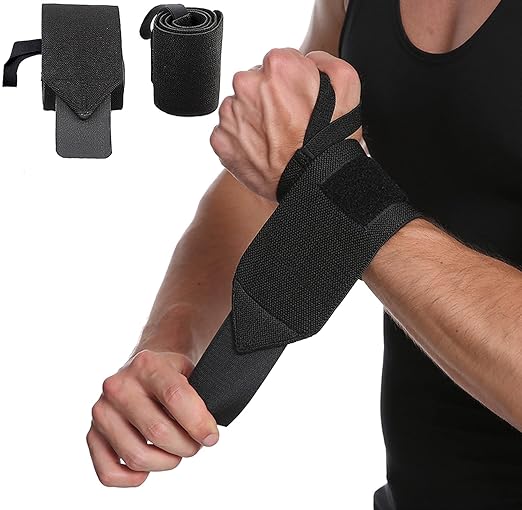 Wrist Wraps, 2 Pack Wrist Brace Wrist Straps for Weightlifting, Wrist Straps Lifting Straps Wrist Weights Carpal Tunnel Wrist Brace, Wrist Brace for Working Out Gym Accessories for Men (Black)