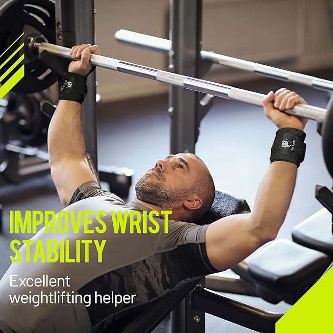 Slim Panda Weightlifting Wrist Wraps- Upgraded Wrist Support with Heavy Duty Thumb Loop for Powerlifting, Bodybuilding, and Weight Lifting Men & Women