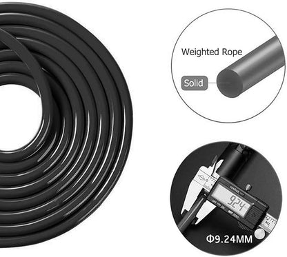 Redify Weighted Jump Rope for Workout Fitness(1LB) 9MM Fabric Cotton+9MM Solid