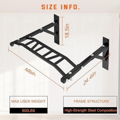 Pull Up Bar Wall Mounted 600 Lbs,