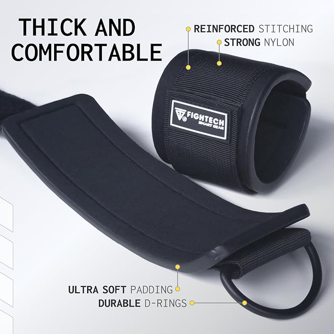 Ankle Straps for Working Out - Revitalize Your Lower Body Sculpting with Comfortable and Durable Ankle Strap for Cable Machine Pair - LiteMotion by FIGHTECH