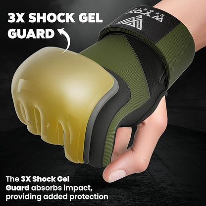 WYOX Gel Boxing Hand Wraps Inner Gloves for Men & Women, 80cm Quick Wrist Straps, Padded Knuckle Protection for Muay Thai Kickboxing, Hand Wraps for Boxing & Martial Arts