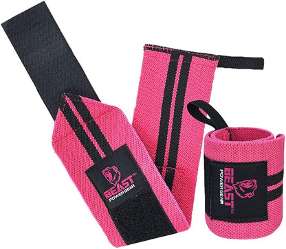 Improved Lifting Support & Stability - Gym Wrist Wraps for Weightlifting 14" Premium Quality Hand Wraps with Thumb Loop - Weight Lifting Wrist Wraps for Pain & Support