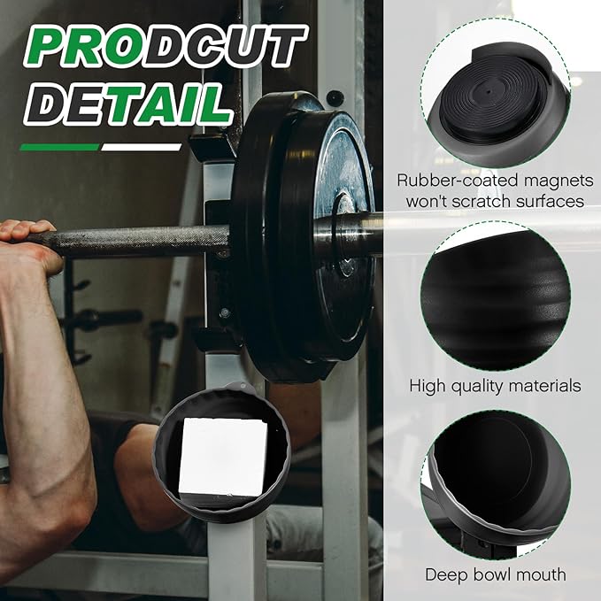 Gym Chalk Bowl Container Magnetic Chalk Holder Weightlifting Workout Gym Multi Position Chalk Bowl Accessory