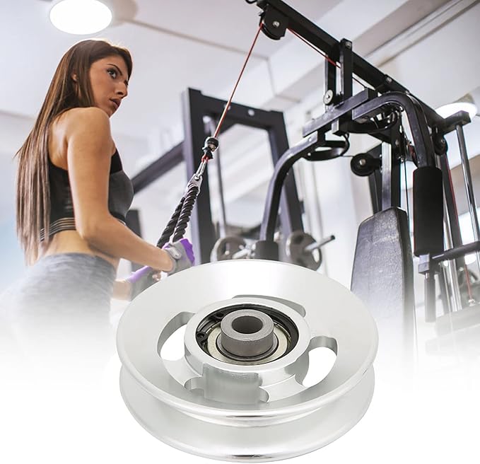 Cable Pulley Aluminum Pulley Wheel Gym Pulley Wheel Bearing Pulley Wheel Gym Accessory Home Gym Attachments 90mm Pulley Wheel Replacement for Gym Equipment