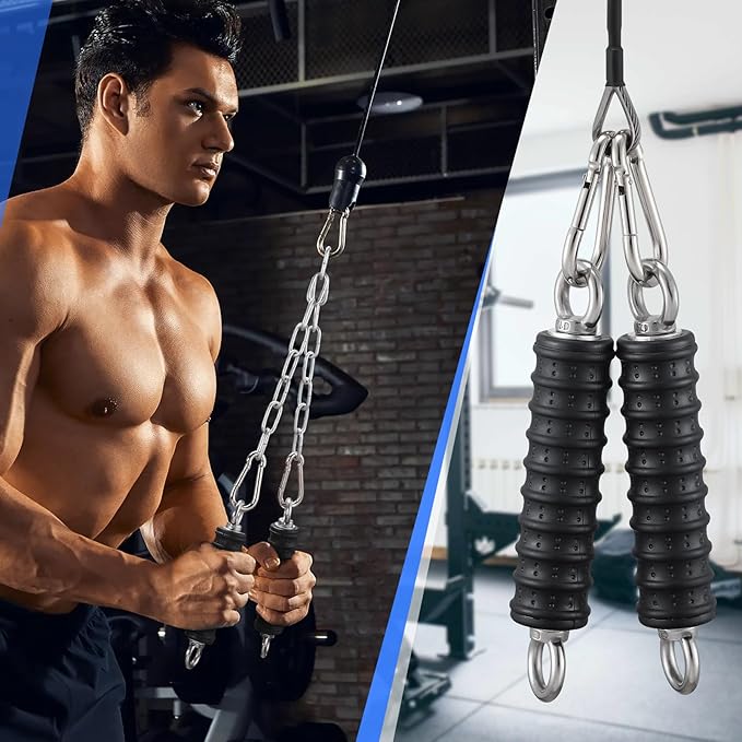 TOBWOLF Gym Cable Extension, Fitness Extension Rope Attachment Compatible with Home Gym Accessories Thick 0.2", Replacement Gym Cable Machine Extension for LAT/Tricep Pull Down, Leg Extensions Machine