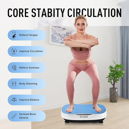 EILISON FITABS 3D Vibration Plate Exercise Machine with Seat - Ocsillation, Pulsation + Vibration Platform, Push Up, Vibration Machine for Lymphatic Drainage, Weight Loss, Recovery
