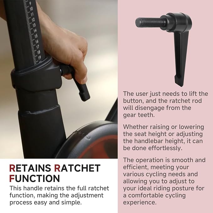 Exercise Bike Seat and Handlebar Height Adjustment Handle Replacement Part - Compatible with Peloton Bikes, Adjustable Alloy L-Shaped Handle Accessory for Seat and Handlebar Height Adjustment