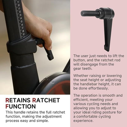 Exercise Bike Seat and Handlebar Height Adjustment Handle Replacement Part - Compatible with Peloton Bikes, Adjustable Alloy L-Shaped Handle Accessory for Seat and Handlebar Height Adjustment