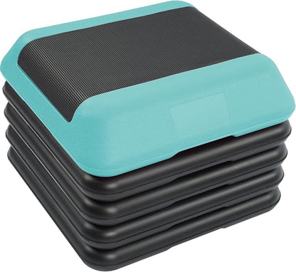Step Aerobic Platform, Exercise Step with 5 levels Adjustable Height, 4 Stackable Risers, Fitness Training Workout Stepper for Home Gym, Cardio Strength, Multiple Options