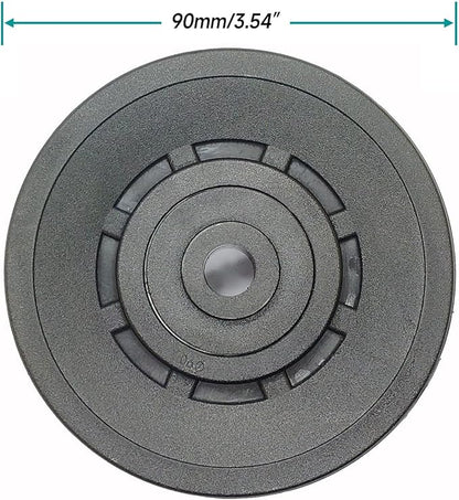 90mm Pulley Wheel Bearing Nylon - Grooved Edge Wearproof Pulleys for Cable Machine Part Home Gym Smith Machine Attachment Weight Lifting Door Garage