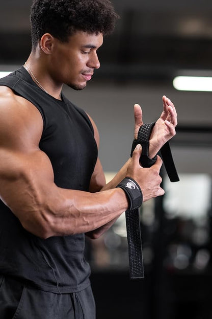 Fitgriff® Lifting Wrist Straps for Weightlifting, Gym, Deadlift, Workout (Made of Premium Cotton & Padded) - Men & Women