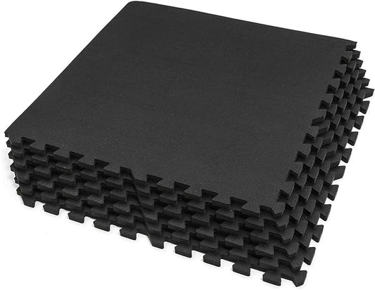 SUPERJARE 0.56 Inch Thick Exercise Equipment Mats 6 Tiles 24 in 24 in