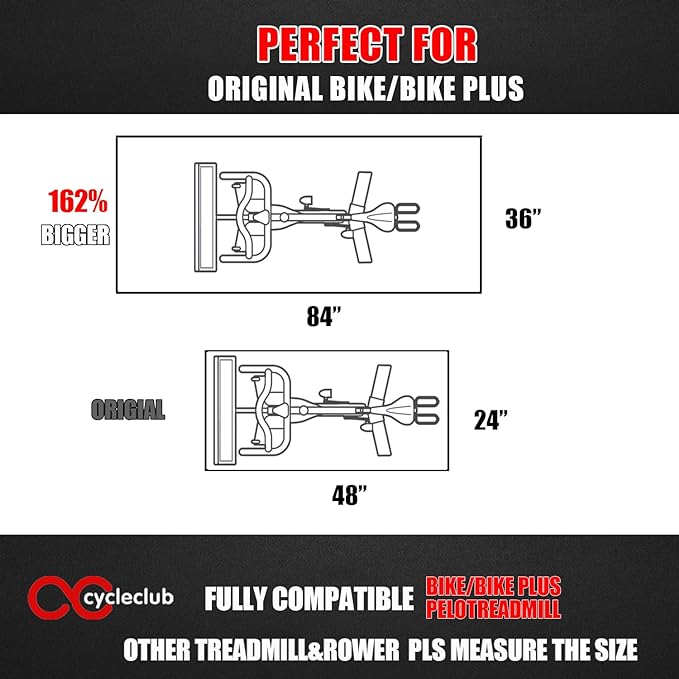 Bike Mat Compatible with Peloton Bike Elliptical Treadmill Mat 6mm Thick,
