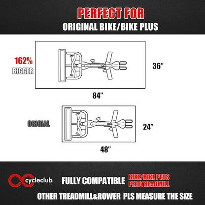 Bike Mat Compatible with Peloton Bike Elliptical Treadmill Mat 6mm Thick,