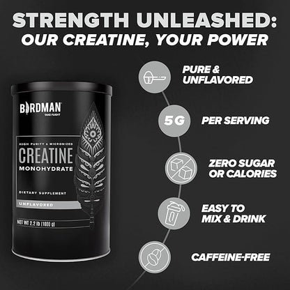 BIRDMAN Micronized Creatine Monohydrate Powder 80 Servings (5 Grams 0.8lb