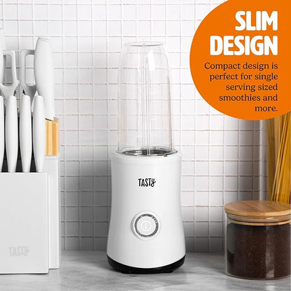 Personal Blender With Cups, 350W Powerful Blending Motor, 9-Piece Set With 4 Cups & Travel Lid, Compact & Portable, White