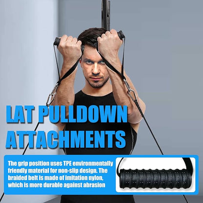KORIKAHM Non-Detachable LAT Pull Down Bar Cable Attachments for Gym, LAT Pulldown Attachments, Straight Bar, Resistance Band Bar for Weightlifting Workout