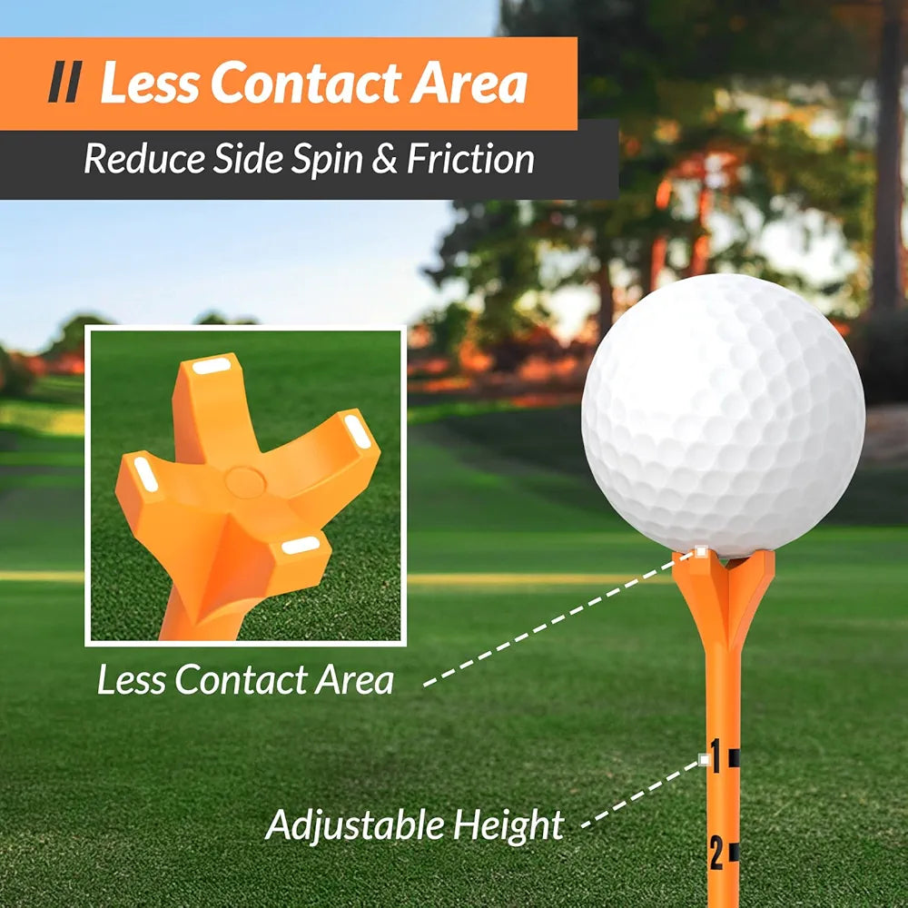 Professional 150 or 100 Pack Plastic Golf Tees , 4-Prongs Head Design to Reduce Friction & Side Spin, The Ultimate Gift for Golfers