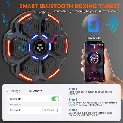snawowo Music Boxing Machine for Adults - 9 Modes & 9 Speeds, Bluetooth Music Punching Machine with Gloves, Electronic LED Boxing Training Equipment Wall Mounted, Home Indoor Workout Trainer Equipment