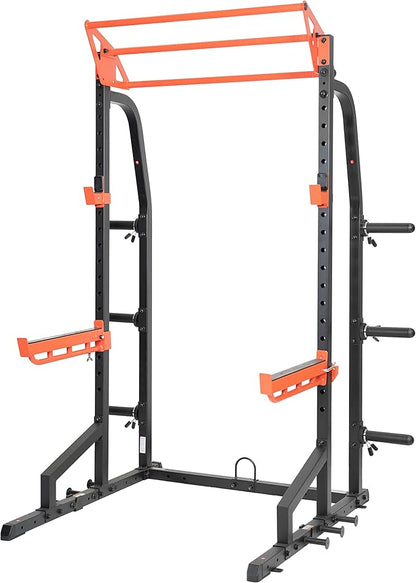 Sunny Health & Fitness Power Cage Squat Rack Upgrade Attachments, Dip Bar, Plate Bar Holder, Belt Squat, J Hook, Lat, Adapter, U Ring, Pull Up Bar, Landmine, Captain's Chair, Tricep Rope For Home Gym