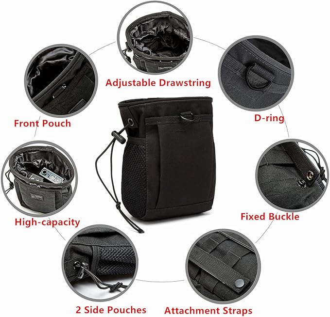Rock Climbing Chalk Bag, goldhik Bouldering Chalk Bags with Quick-Clip Belt and 3 Pockets, Great Equipment for Rock Climbing, Gym Training, Gymnastics, Weightlifting