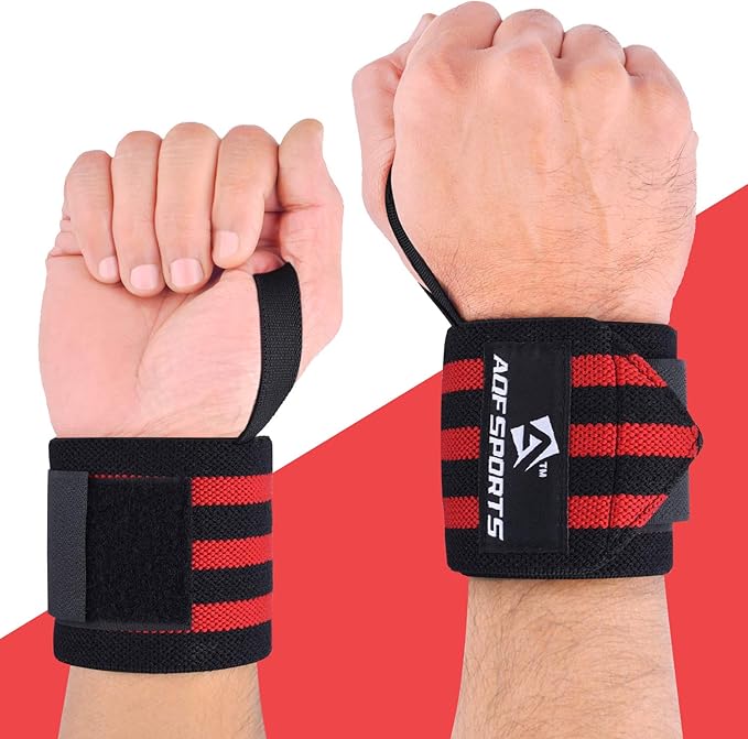 Wrist Wraps for Weightlifting - USPA & IPL Approved 18" Gym Wrist Support with Thumb Loop - Heavy Duty Lifting Wrist Straps for Fitness, Workout, Powerlifting, & Bodybuilding (Pair)