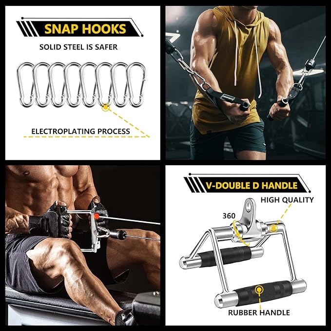 Cable Machine Attachment LAT Pulldown Attachments Cable Machine Accessories for Home Gym