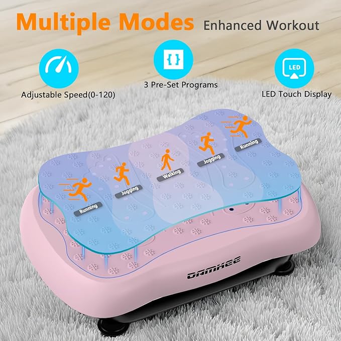 Vibration Plate Exercise Machine, Vibration Plateform for Lymphatic Drainage, Whole Body Workout Vibrate Fitness Board for Weight Loss Shaping Toning, Home Gym Equipment