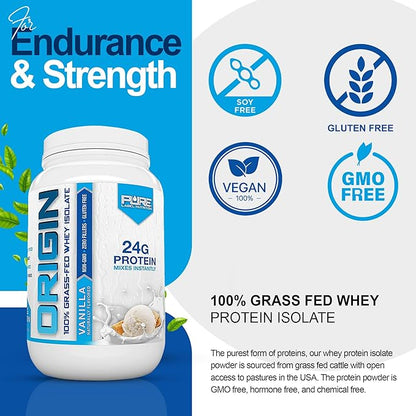 100% Grass Fed Vanilla Protein Isolate- Keto, Low Carbs-2lbs