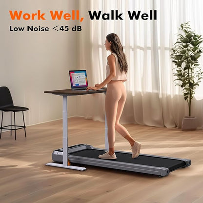 Walking Pad Treadmill with Incline, 3-Levels 300 lbs Capacity Portable Under Desk Treadmill for Home Office Apartment, Mini Space-Saving Compact Design, 2.5HP Ultra-Quiet, Heavy Duty 2025 Upgrade