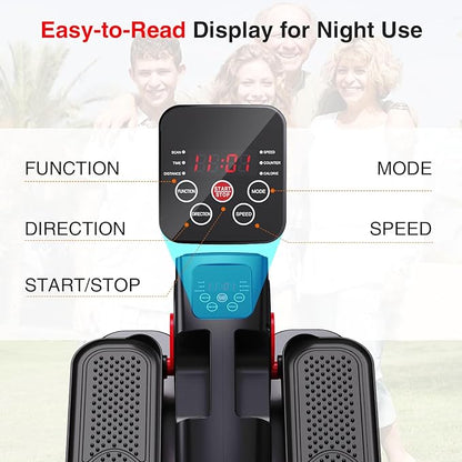 Under Desk Elliptical Machine, Ellipse Leg Exerciser with 15 Adjustable Speed Electric Seated Pedal Exerciser for Seniors Mini Leg Exerciser While Sitting for Moms Dad Parents Elderly
