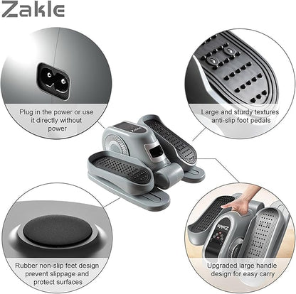 Zakle Ellipse Leg Exerciser as Seen on Tv for Seniors, Electric Under Desk Elliptical Machine w/Remote & 12 Speeds Level, Manual & Auto Mode, Quiet Seated Pedal Exerciser for Home Office