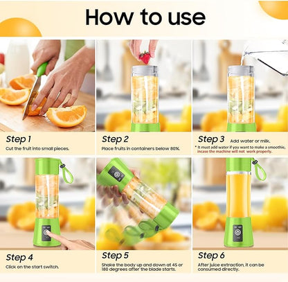 Portable Personal Size Mini Blender - 2025 Upgraded Cordless Blender for Smoothies & Shakes, Type-C Rechargeable, 380Ml Traveling BAP Free Juicer Cup for Sports/Travel/Home, 20000Rpm/Min Speed