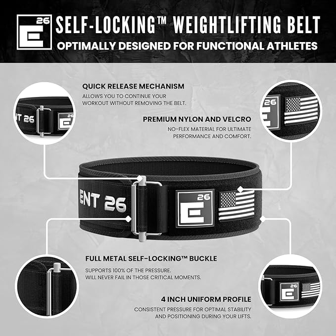 Self-Locking Weight Lifting Belt - Premium Weightlifting Belt
