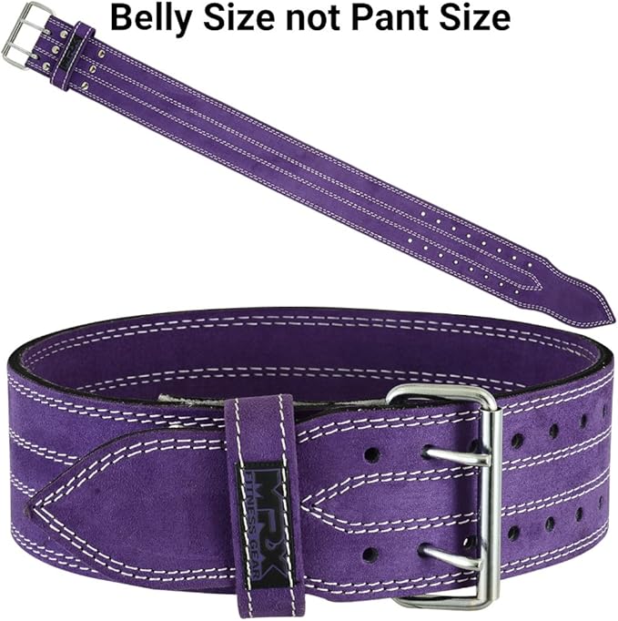 MRX Powerlifting Leather Belt 4" Wide 10mm Thickness 2 Prong