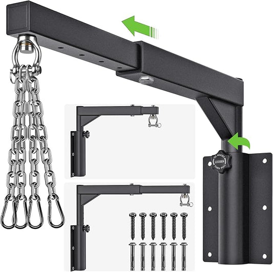 BeneLabel Wall Mount Heavy Bag Hanger, Heavy Duty Punching Bag Stand, Boxing Bag Bracket for Home Gym Indoor Outdoor, 800 LB Capacity