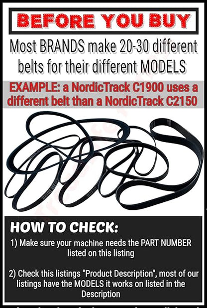 Treadmill Drive Belt - Part No. 0K58-01114-0000 - Compatible with LifeFitness 93T 95T 9100TR 9500TR Treadmills