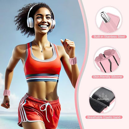 ADLIFE Adjustable Wrist Ankle Weights for Women Men Kids, 2 Lbs Wearable Arm Leg Weights Set of 2(1 Lb Each), Weighted Wristbands Exercise Weights for Walking Running Pilates Yoga Home Gym Workout