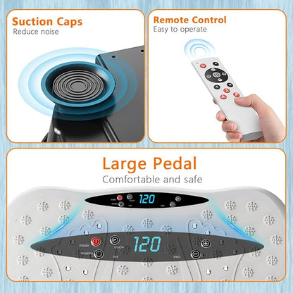 Vibration Plate Exercise Machine, Vibration Plateform for Lymphatic Drainage, Whole Body Workout Vibrate Fitness Board for Weight Loss Shaping Toning, Home Gym Equipment