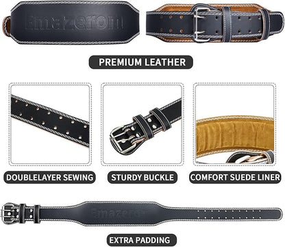 Leather Weight Lifting Belt for Men and Women
