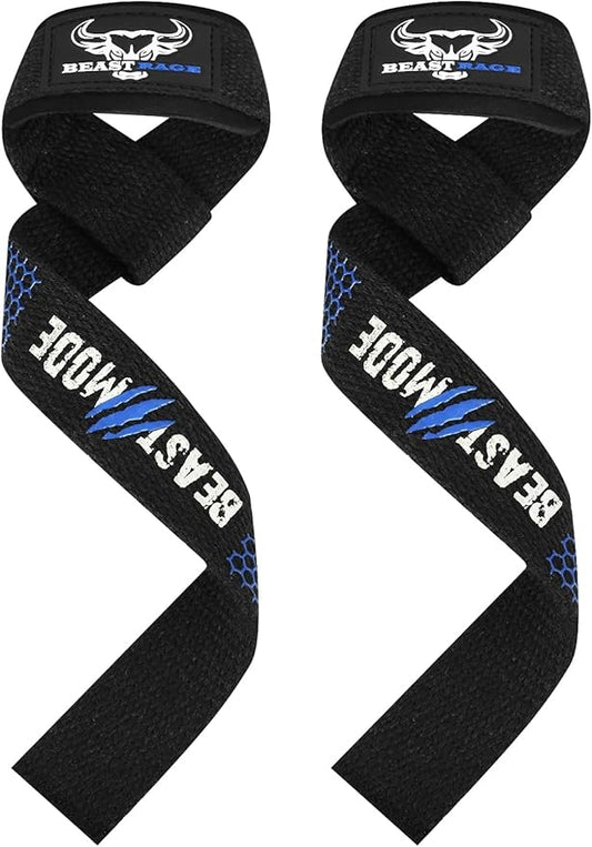 BEAST RAGE Lifting Straps for Weightlifting, Weight Lifting Straps Gym Power Workouts Lifting Wrist Straps Padded Cotton Men Women Support Lifters Deadlift Straps Hard Pull Exercise Straps