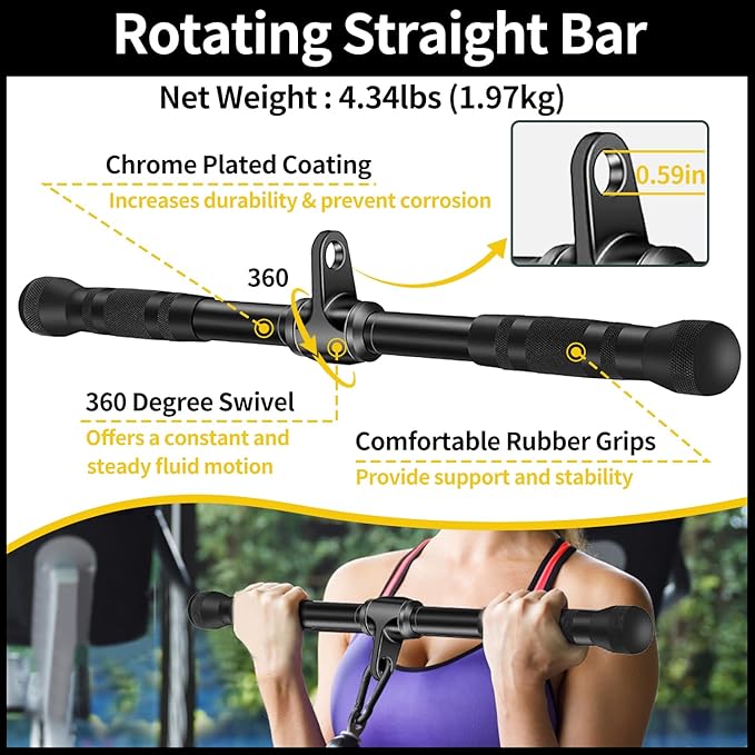 Cable Machine Attachment LAT Pulldown Attachments Cable Machine Accessories for Home Gym