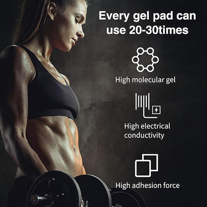 PAMASE 50/80 Pcs Gel Pads for Abs Stimulator - Replacement Pads for Abdominal Muscle Trainer, Reusable Ab Workout Toner Belt Accessory