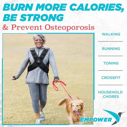 Empower Weighted Walking Vest for Women – Strengthen Muscles, Boost Bone Health, and Burn More Calories (fixed 8lbs, adjustable 4-10lbs or 10-16lbs)