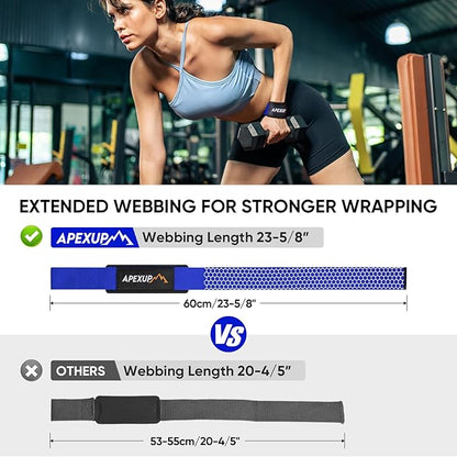 APEXUP Weight Lifting Straps for Weightlifting, Lifting Wrist Straps Gym, Deadlift Straps, Anti Slip Silicone and Neoprene Padded Weightlifting Straps Men Women Powerlifting, Strength Training
