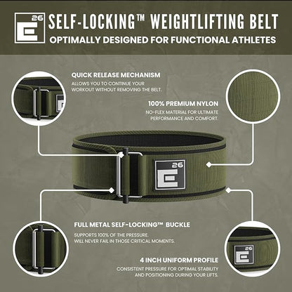 Self-Locking Weight Lifting Belt - Premium Weightlifting Belt