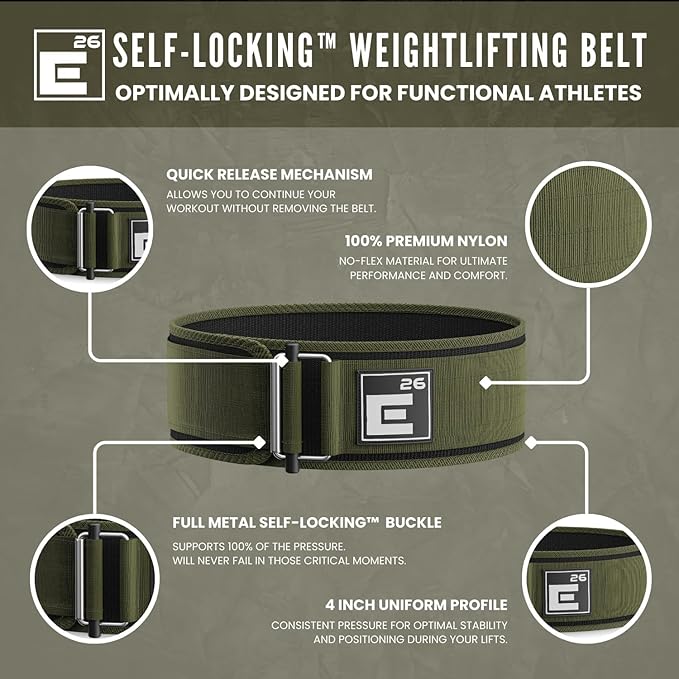 Self-Locking Weight Lifting Belt - Premium Weightlifting Belt