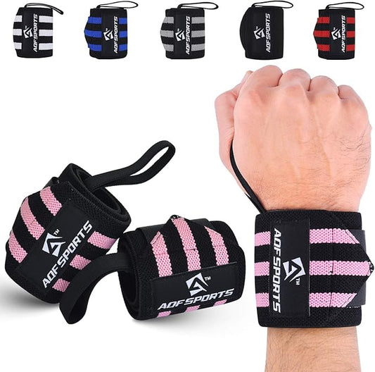 Wrist Wraps for Weightlifting - USPA & IPL Approved 18" Gym Wrist Support with Thumb Loop - Heavy Duty Lifting Wrist Straps for Fitness, Workout, Powerlifting, & Bodybuilding (Pair)