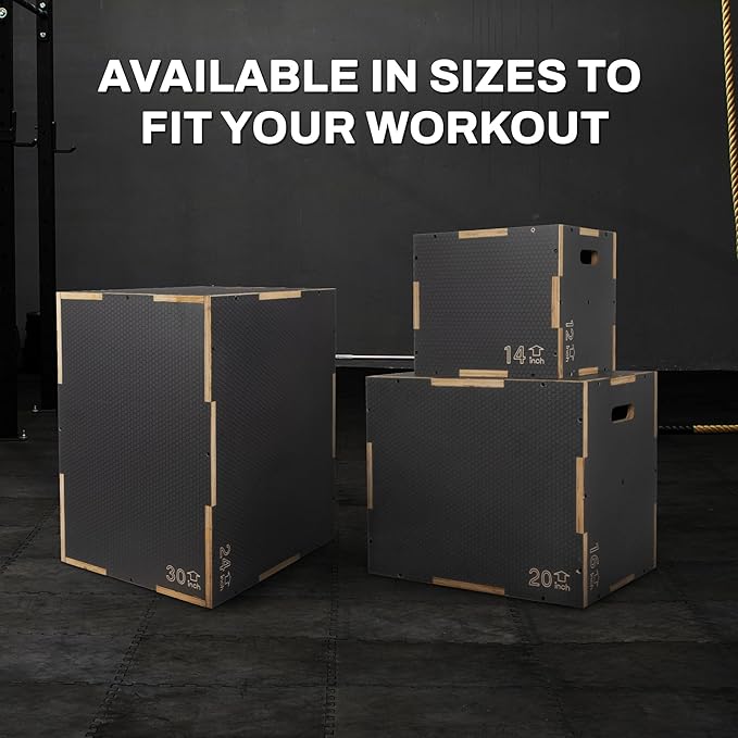 Signature Fitness 3 in 1 Non-Slip Wooden Plyo